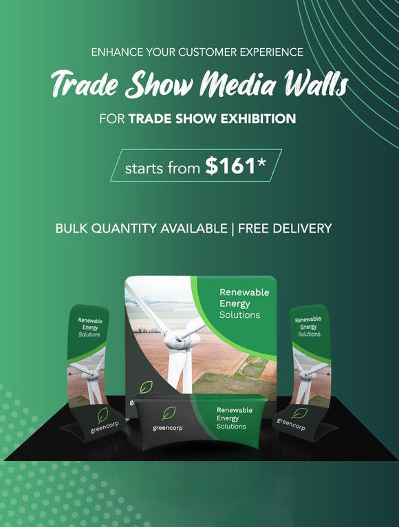 Trade show media wall backdrops