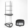 Triangular Fabric Display Counter with Acrylic Triple Shelves