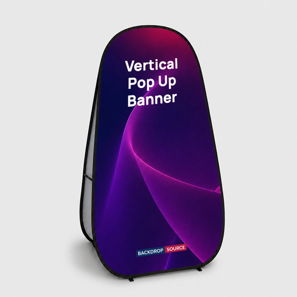 Banners verticales emergentes (impresos a doble cara)
