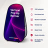Banners verticales emergentes (impresos a doble cara)