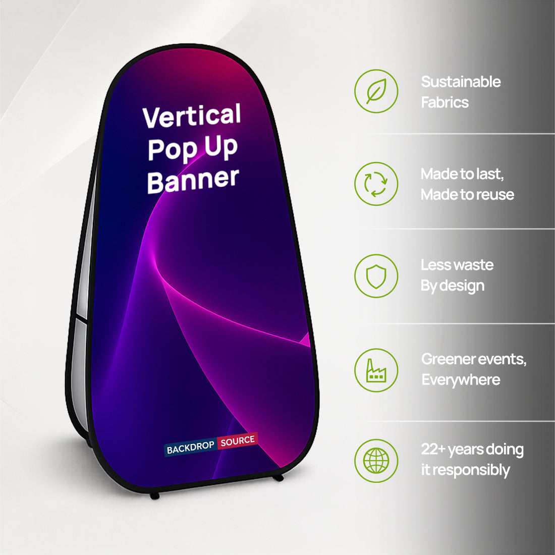 Banners verticales emergentes (impresos a doble cara)