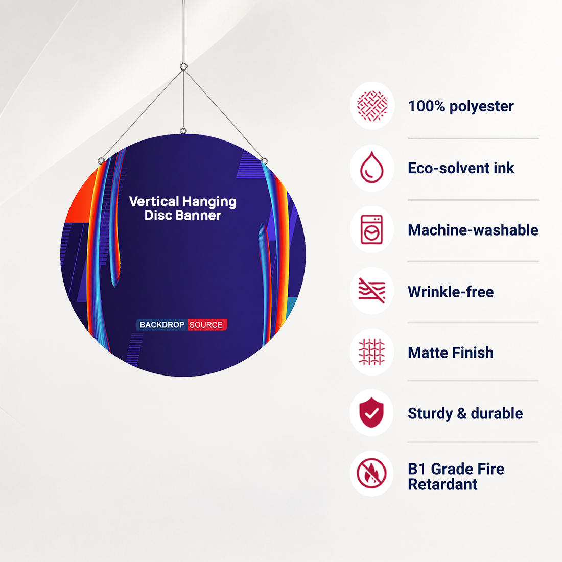 Vertical Hanging Disc Banner