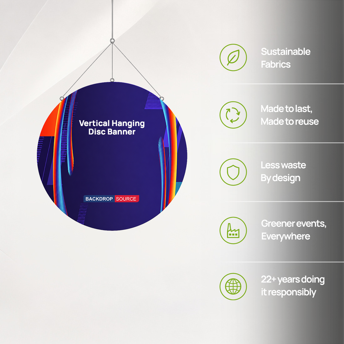 Vertical Hanging Disc Banner