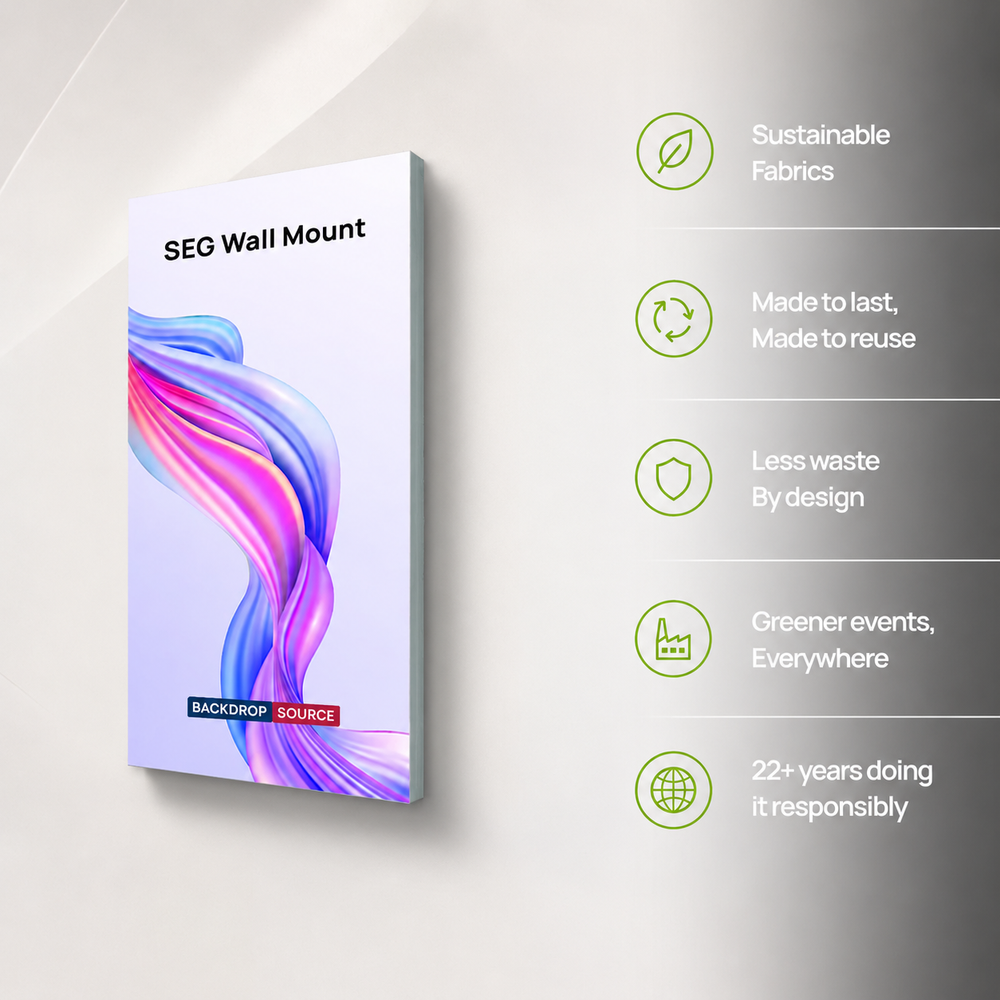 Wall-Mounted SEG Fabric display - 0.8" Depth