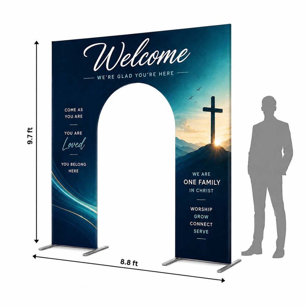 Church Welcome Arch Fabric Display