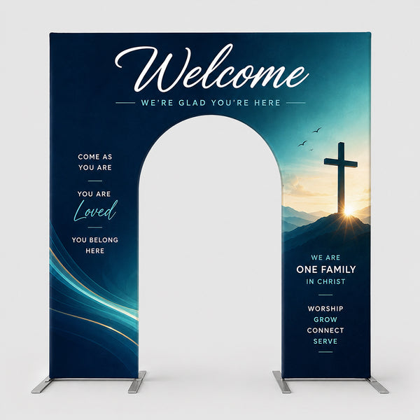 Church Welcome Arch Fabric Display