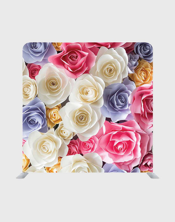 White And Pink roses Media wall