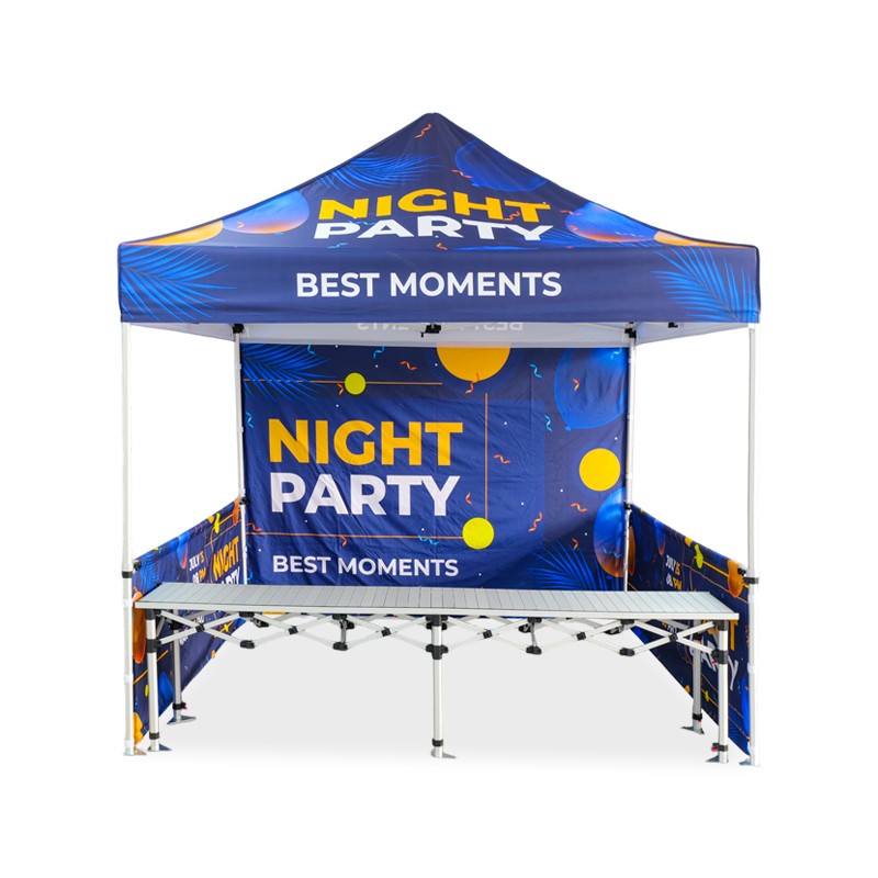 10ft x 10ft Fabric Event Tent with Folding Counter Table