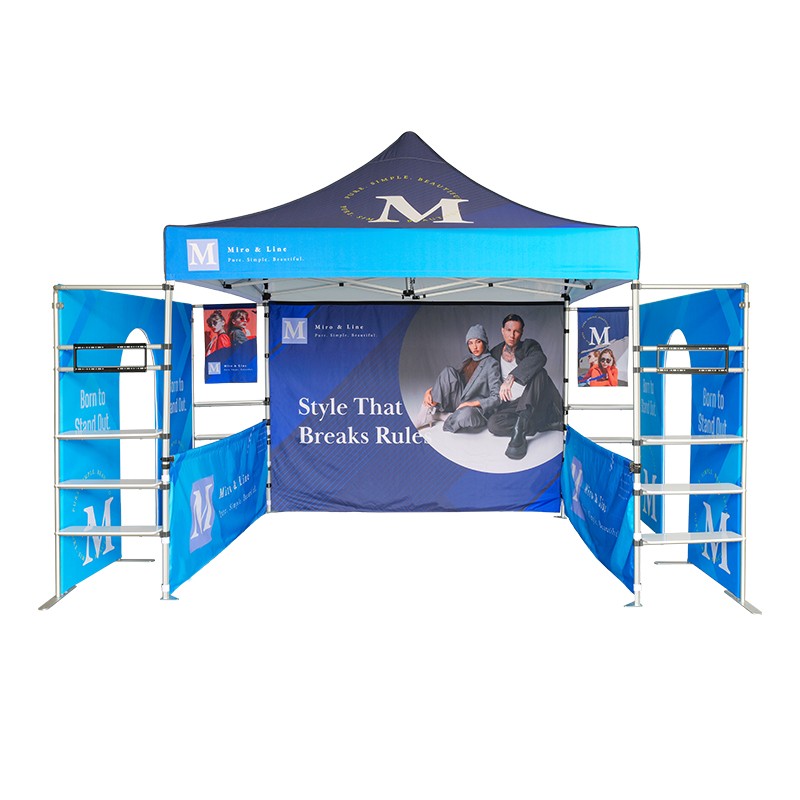 10ft x 10ft Fabric Canopy Kit A6 with Dual Arch Doorways & Quad Display Shelving