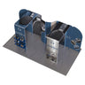 Magnetic Fabric Banner Stand Exhibition Kit with L-Shaped Shelving & TV Racks - top view