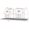 Magnetic Fabric Banner Stand Exhibition Kit with L-Shaped Shelving & TV Racks - frame dimensions
