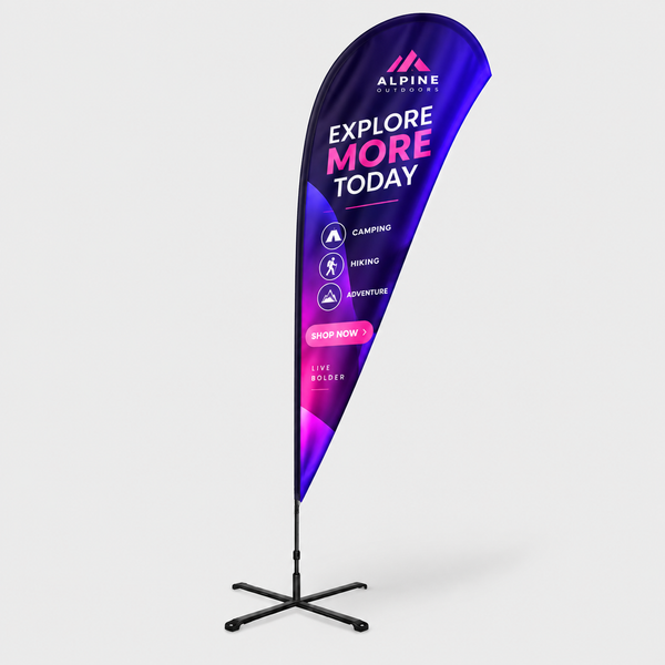 Duplex Printing Teardrop Flag with Uni-Fit Pole