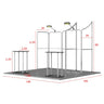 Magnetic Straight & Slope Fabric Banner Stand Exhibition Kit with Pop-Up Booth - frame dimensions