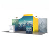 Magnetic Fabric Banner Stand Exhibition Kit with Oval Header & Pop-Up Booths - angled view