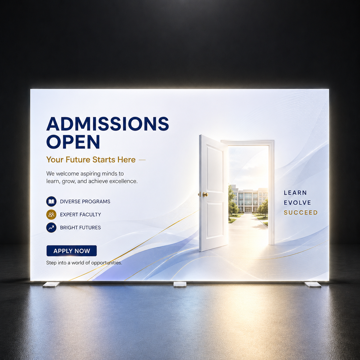 Backlit SEG Light Box for University Recruitment – 9.8ft