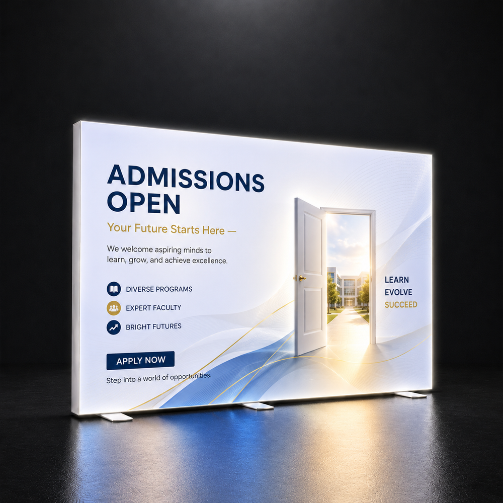 Backlit SEG Light Box for University Recruitment – 9.8ft