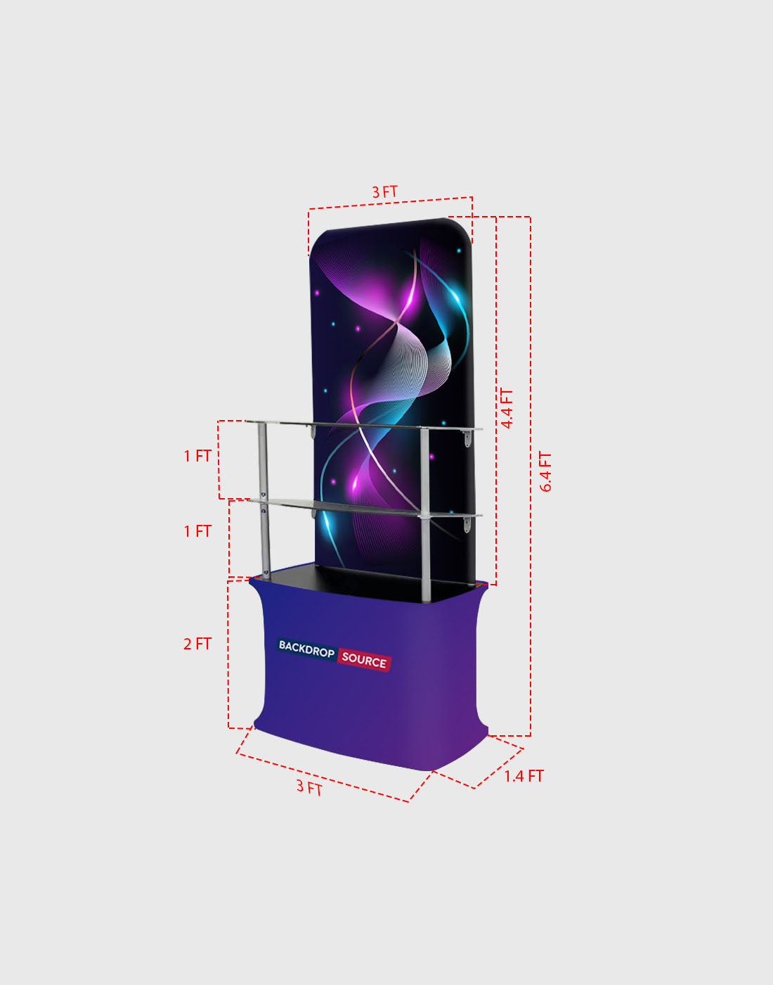 Tower Display Layout Tabletop Tower Display with Shelves | Compact Trade Show Stand USA ...