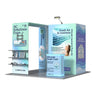 Photo Booth & Pop-Up Display Exhibition Kit with Shelving & TV Rack - angled view