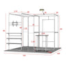Photo Booth & Pop-Up Display Exhibition Kit with Shelving & TV Rack - frame dimensions