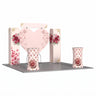 Magnetic Fabric Banner Stand Exhibition Kit with Heart-Shaped Backdrop & Oval Header - angled view