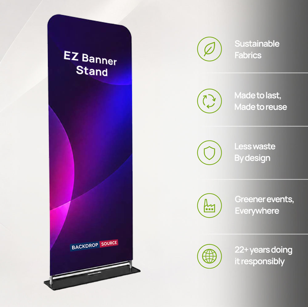 Soportes EZ Banner para exhibiciones en ferias comerciales