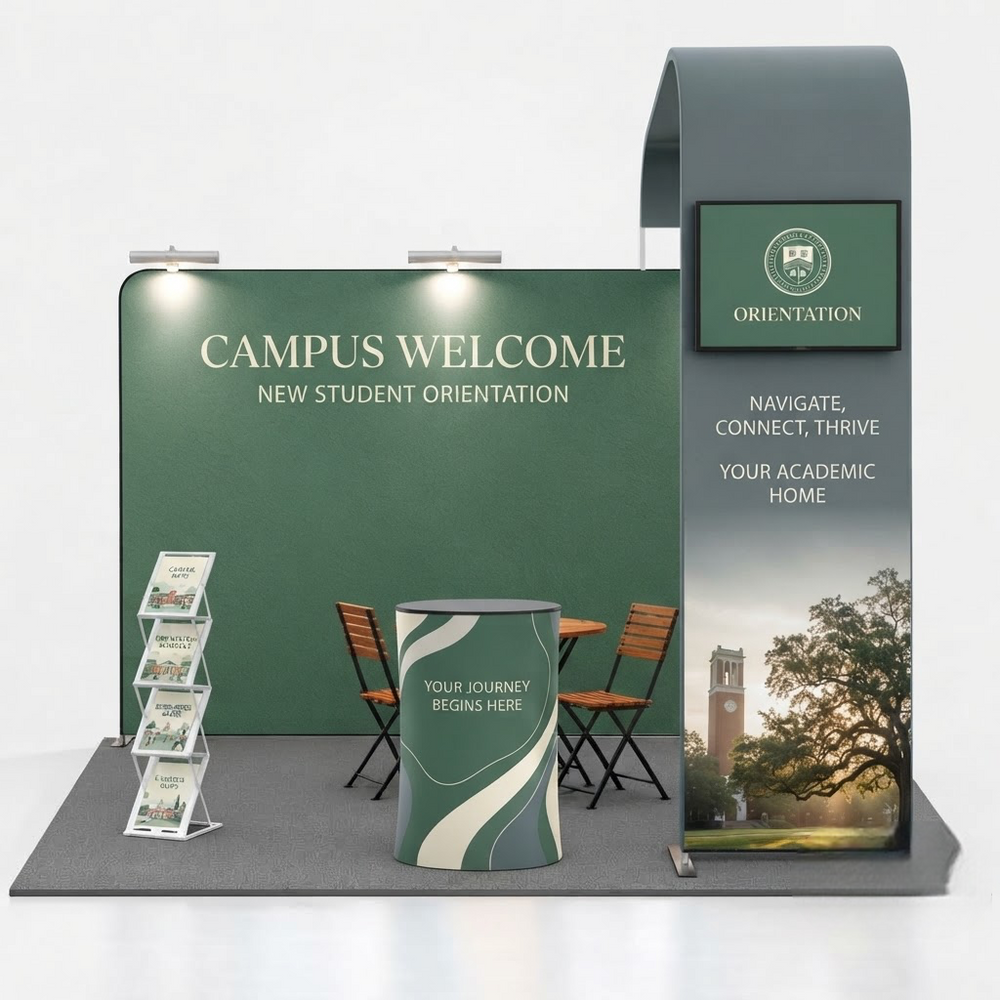 L-Arch TV Display Kit for University Recruiting Booths – 10ft