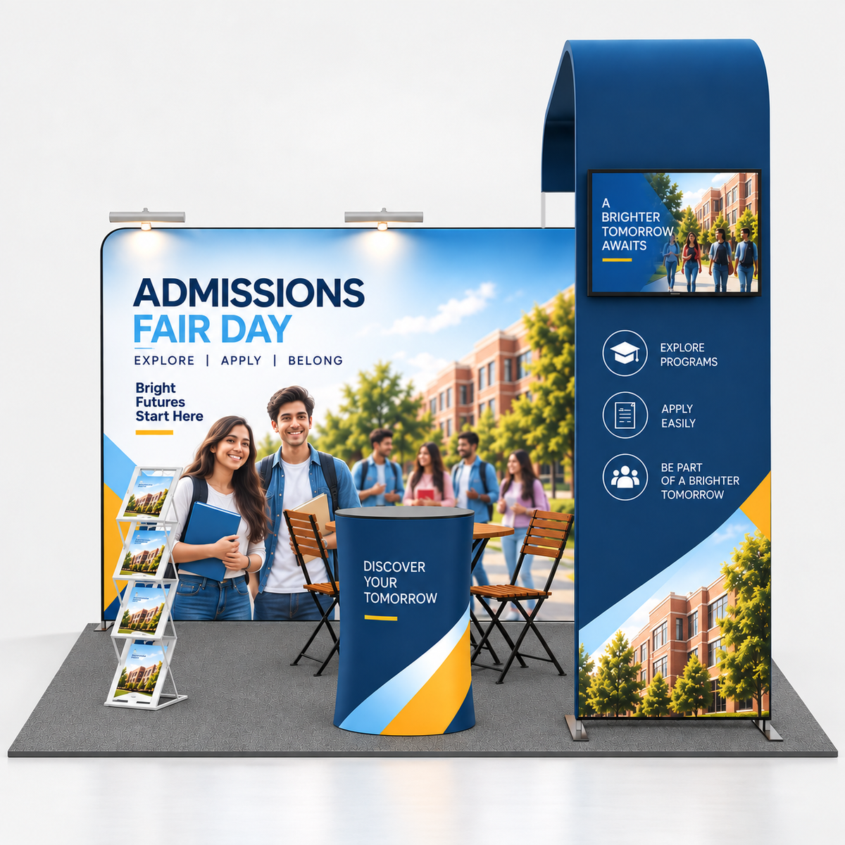 L-Arch TV Display Kit for University Recruiting Booths – 10ft