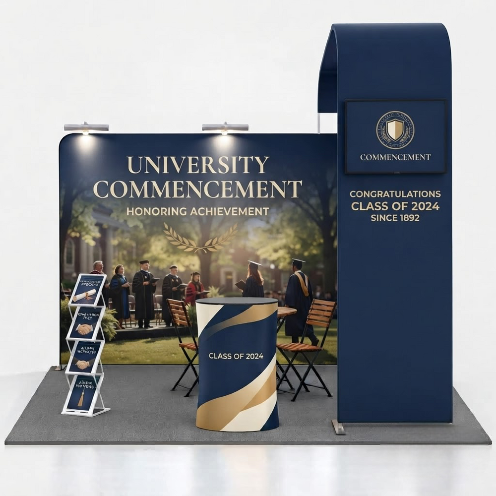 L-Arch TV Display Kit for University Recruiting Booths – 10ft