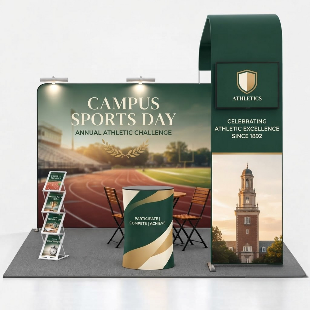 L-Arch TV Display Kit for University Recruiting Booths – 10ft