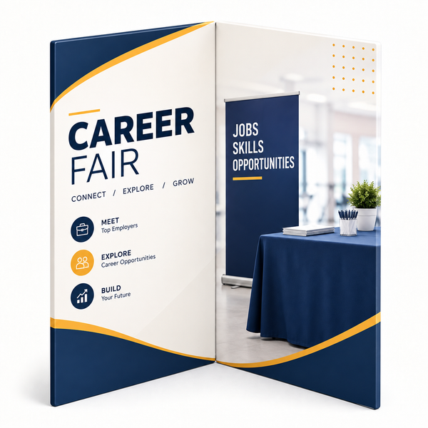 L-Shaped Banner Display for Career & College Fairs – 6ft x 7.5ft