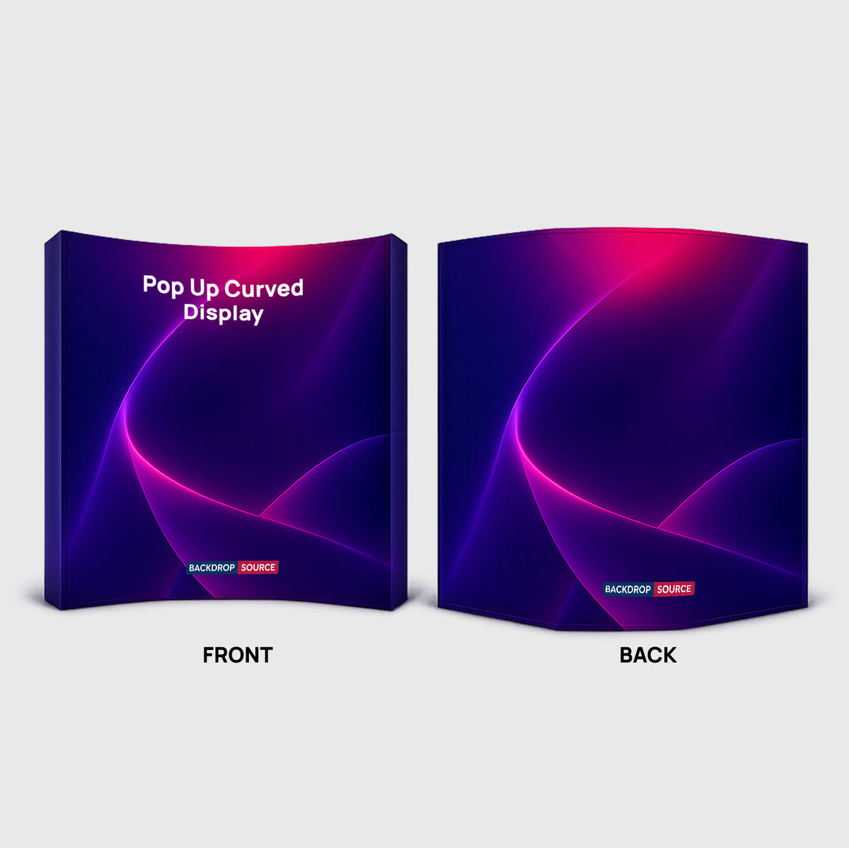 Pared multimedia curva con velcro emergente