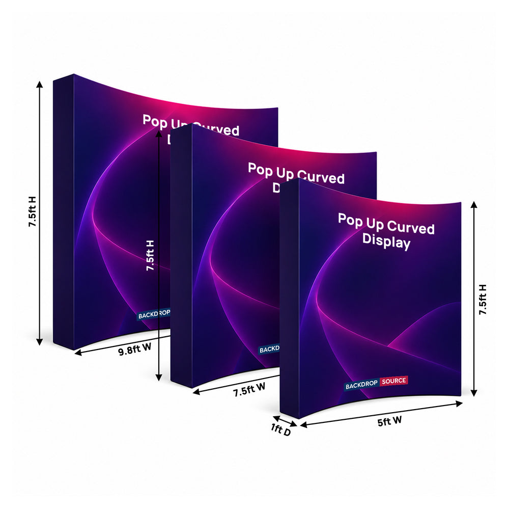 Fabric Pop Up Curved Velcro Media Wall