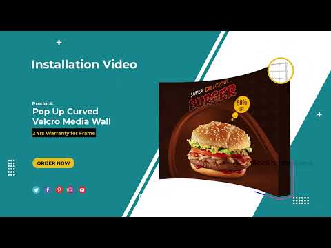 Fabric Pop Up Curved Velcro Media Wall