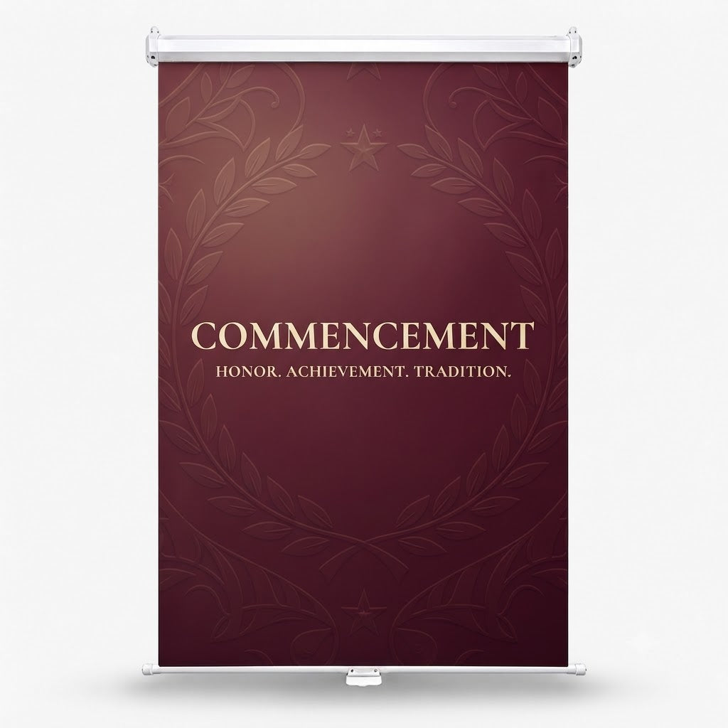 Retractable Hanging Backdrop with Clamps for Campus Halls