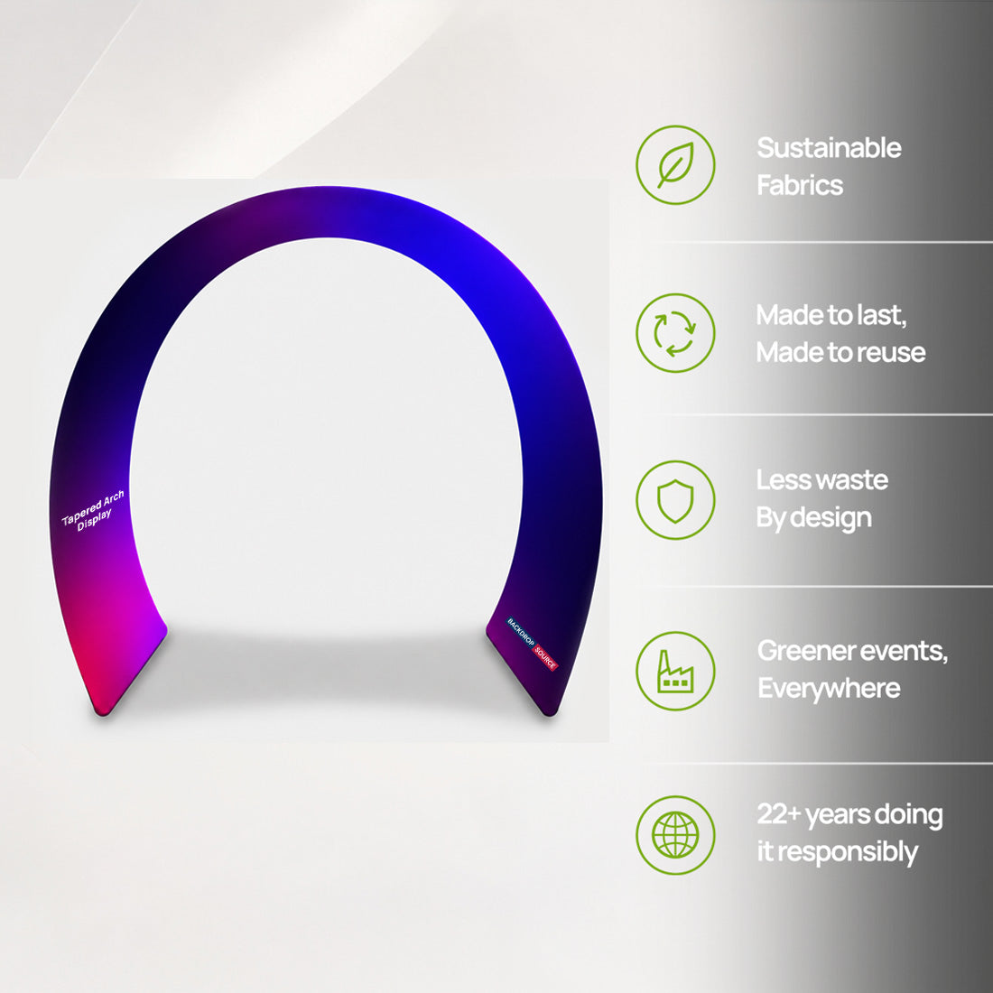 Tapered Curved Fabric Arch Display