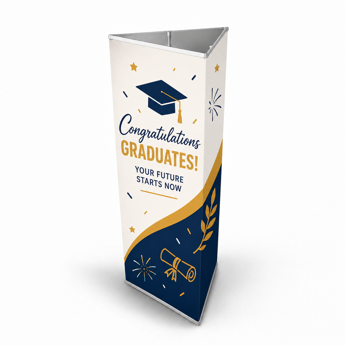 Triangle Banner Display for Campus Orientation & Open House