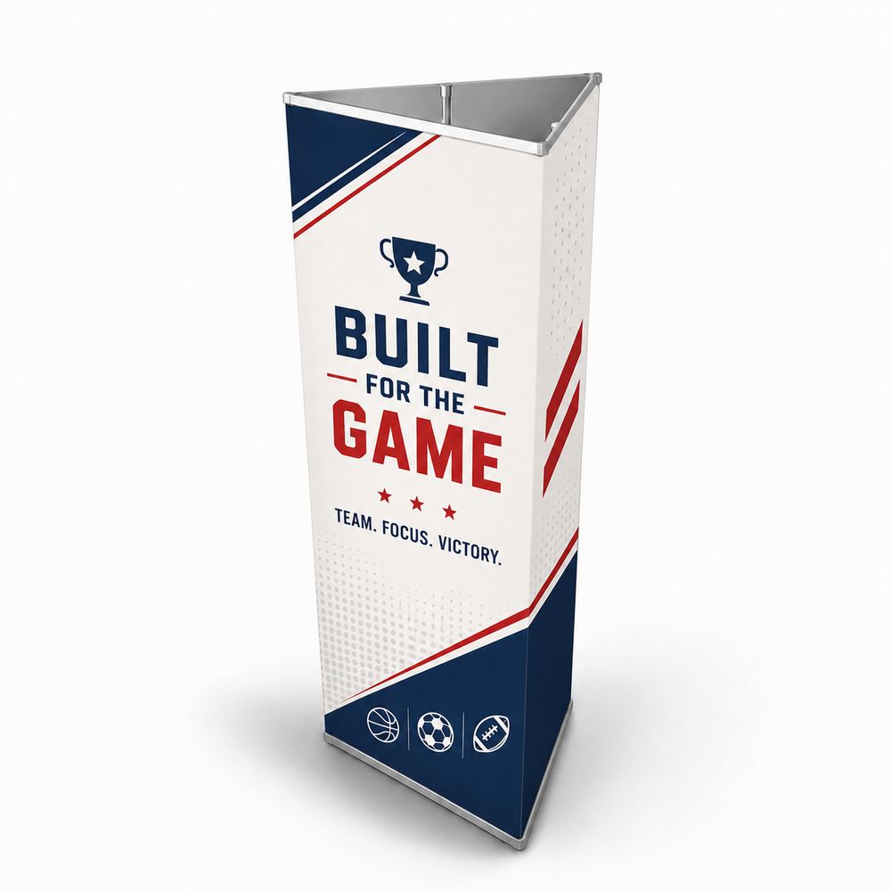 Triangle Banner Display for Campus Orientation & Open House