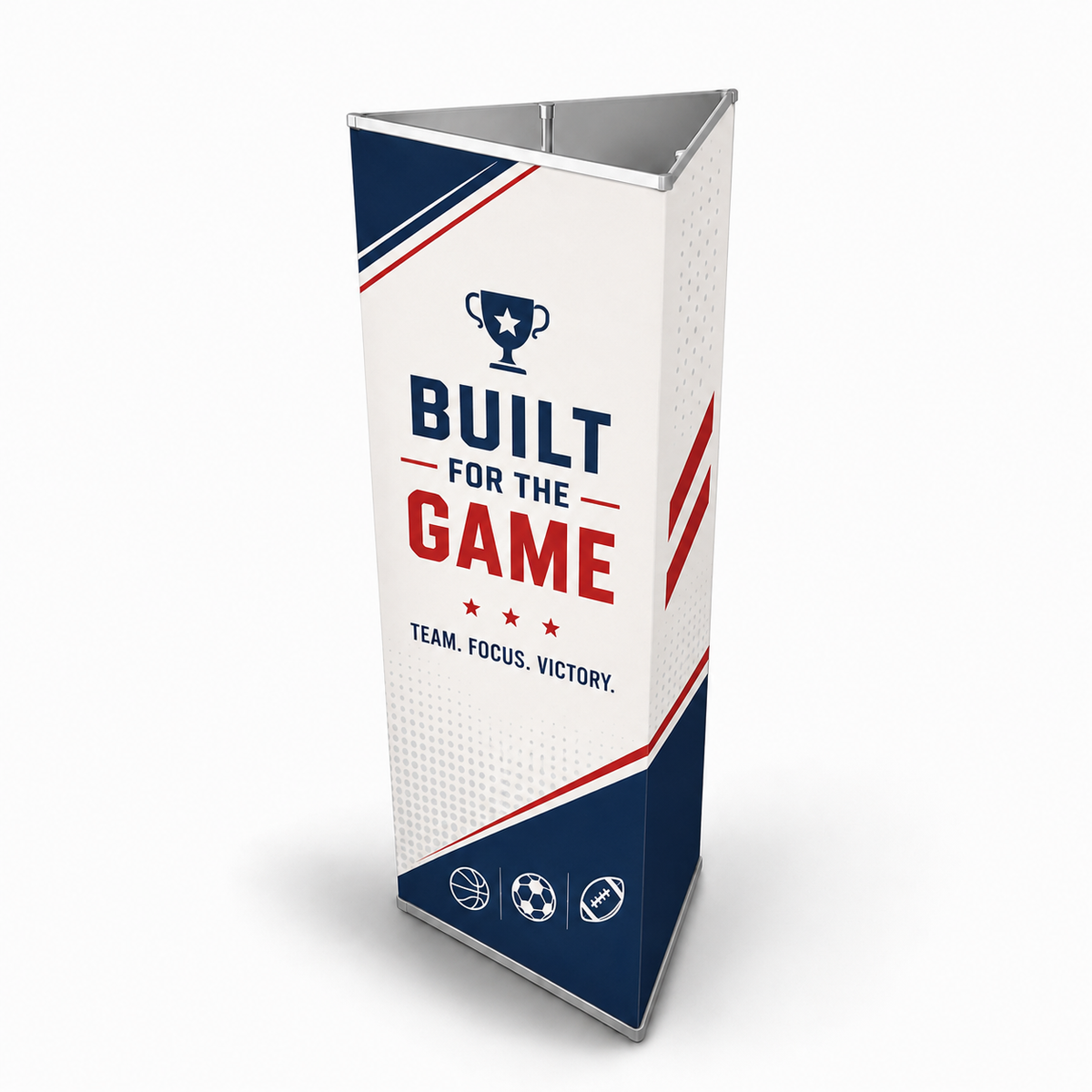 Triangle Banner Display for Campus Orientation & Open House