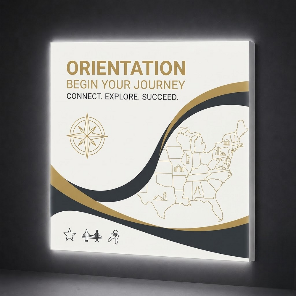 Wall-Mounted SEG Light Box for Admissions Offices