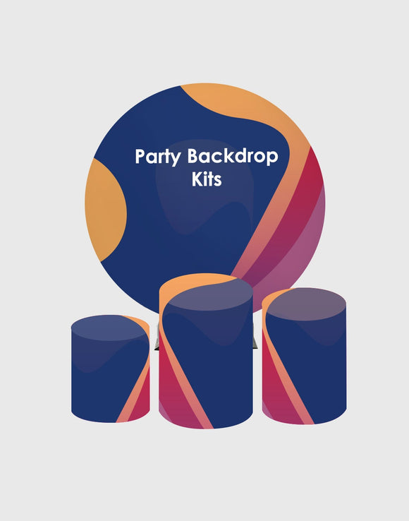 Pre Designed Round Backdrop Kits with Counter for Birthday Parties & Events - Backdropsource