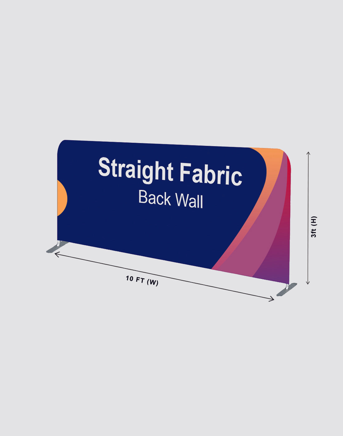 10' W x 3' H Straight Tension Fabric Backdrop Media Wall - Backdropsource