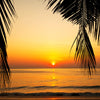 Tropical beach at beautiful sunset