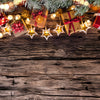 Christmas Decoration On Wooden Background Backdrop - Backdropsource