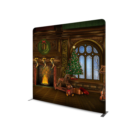 Christmas Photography Design STRAIGHT TENSION FABRIC MEDIA WALL - Backdropsource