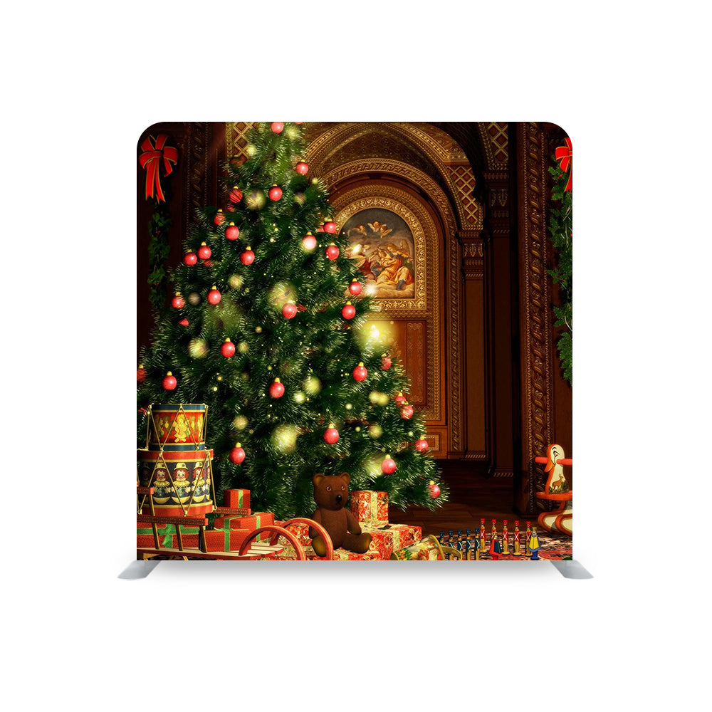 Christmas Room Decoration STRAIGHT TENSION FABRIC MEDIA WALL - Backdropsource