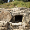 Christ's tomb with the stone rolled over the entry Backdrop - Backdropsource