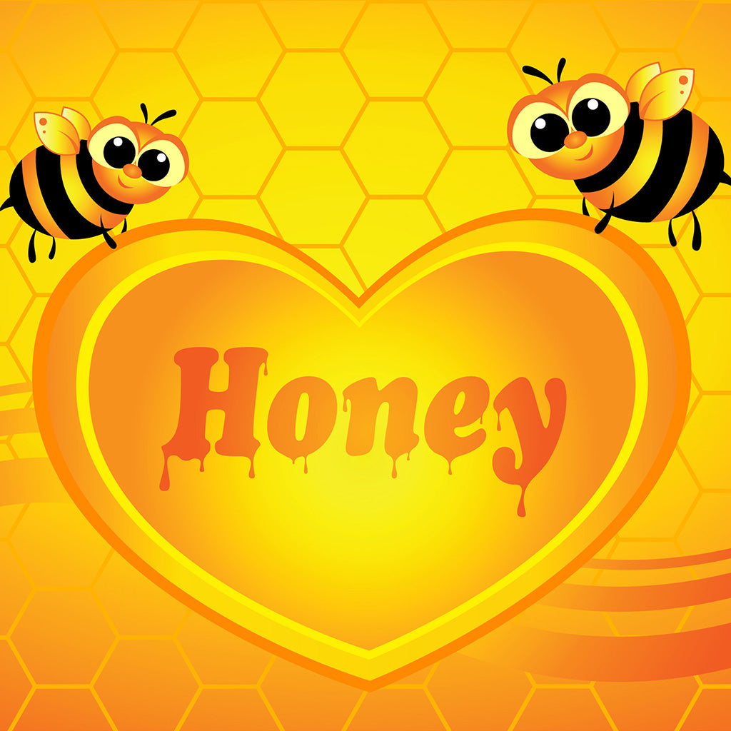 Bees with Honey Heart - Backdropsource