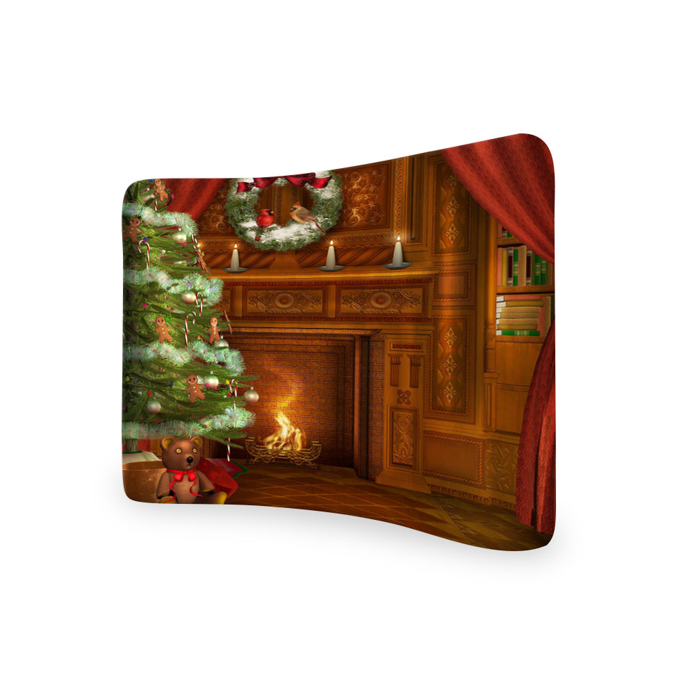 Chimney Christmas CURVED TENSION FABRIC MEDIA WALL
