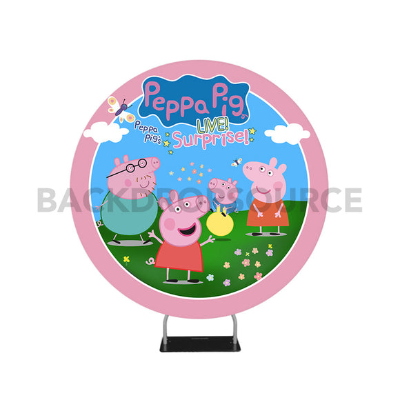 Peppa Pig Themed Circle Round Photo Booth Backdrop