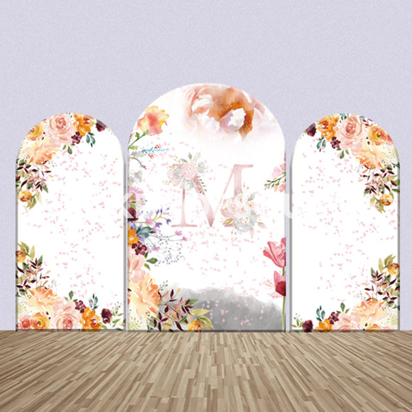 Floral Arch Themed Party Backdrop Media Sets for Birthday / Events/ Weddings - Backdropsource